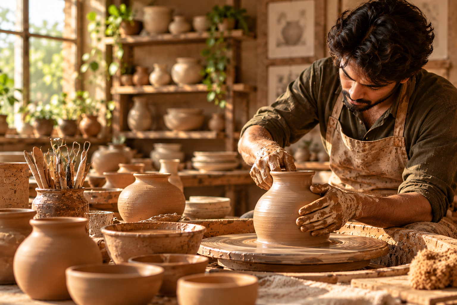 Behind the scenes pottery